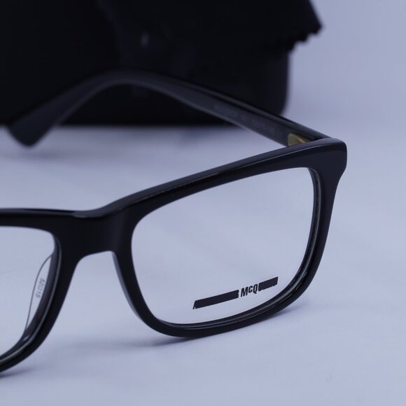 McQ by Alexander McQueen MQ0298OP 001 Rectangle Eyeglasses 52mm – Black - Picture 2 of 9